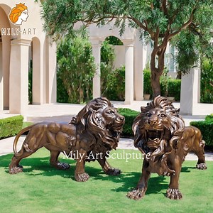[Hot Item] Garden Decor Antique Metal Animal Statue Bronze Lion Sculptures