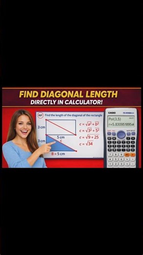 Directly find the length of diagonal in Calculator!