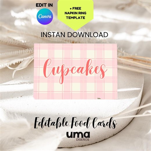 STRAWBERRY Food Card Printable Editable Party Food Labels STRAWBERRY Birthday Buffet Sign Candy Table Decor Instant Download - Etsy