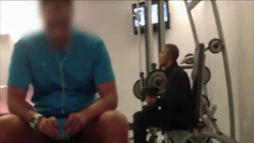 President Obama filmed during his Work Out exercises In a Polish Gym