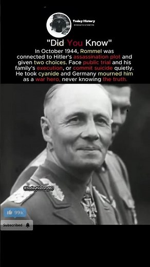 The Tragic End of Erwin Rommel: A Hero Betrayed by Hitler#ww2#history#shorts