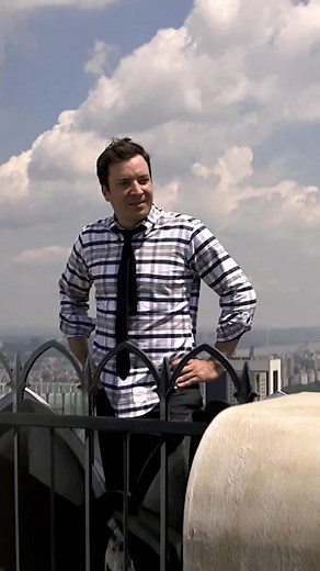 Jimmy and Brad Pitt Yodel from New York City Rooftops