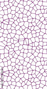 Minimal modular voronoi cells backdrop in white colors. Abstract, polygonal, cellular pattern background with light and bright colors and movement. Weave of irregular polygons with purple lines
