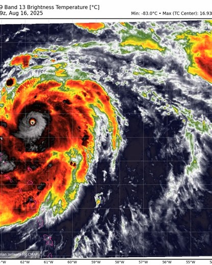 Brandon | **HURRICANE ERIN HAS EXPLOSIVELY INTENSIFIED TO A HIGH-END CATEGORY 4 MAJOR HURRICANE.** ⚠️ Erin is on the brink of CATEGORY 5 major... | Instagram