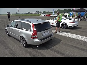 500HP Volvo V50 T5 vs 720HP Porsche 991 Turbo S vs 740HP BMW M4 F82