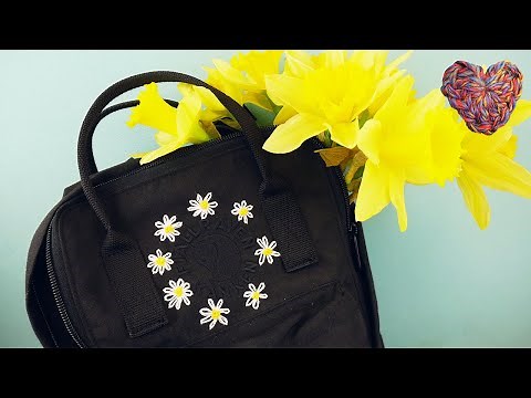Embroidering a Kanken backpack 🌼 Embroidery for beginners 🌼 Lazy Daisys & French Knot