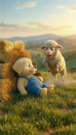 When a sheep keeps jumping over him, Tef prepares the landing point.