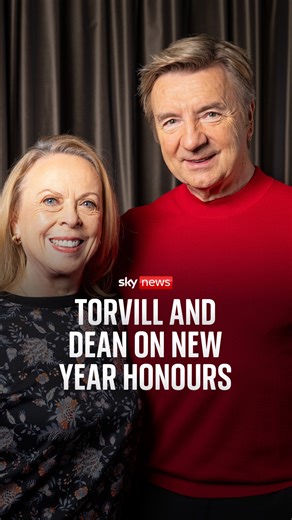 Ice dancers Dame Jayne Torvill and Sir Christopher Dean reveal how they found out they were recognised in the New Year Honours list. https://trib.al/8ilznpn | Sky News