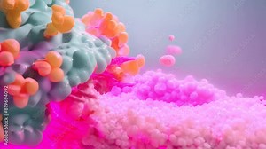 Visualization of enzyme action breaking down a substrate