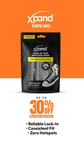 Your laces shouldn’t slow you down. ‍♂️ Xpand No-Tie Elastic Laces lock in for a secure, consistent fit—mile after mile, trail after trail. No stopping to retie. No pressure points. Just pure focus and movement. Reliable. ✅ Repeatable.  Built for every terrain.   up to 30% OFF | Xpand Lacing System | Facebook