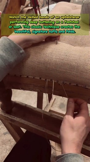 🧵 Restoration Magic: Creating Deep Upholstery Buttons! #shortsfeed