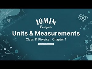 Class 11 Physics Chapter 1 — Units and Measurements | Full Explanation + Tricks | In just 10 min📘