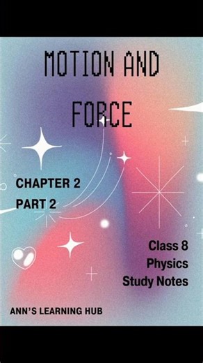 Class 8 | Physics | Part 2 | Chapter 2 | Motion and Force | Ann's Learning Hub