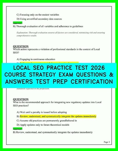 Local SEO Practice Test 2026: Master Every Exam Question & Strategy Blueprint 🏆