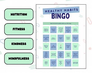 Healthy Habits Bingo | Printable Nutrition & Fitness Game for Kids | Wellness Activity PDF - Etsy
