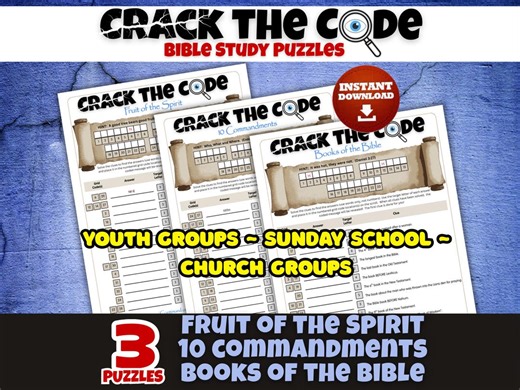 Bible Puzzle Printable, Christian Games for Youth Group, Sunday School Activity, Bible Study Puzzles, Bible Code Breaker, Bible Study Games - Etsy