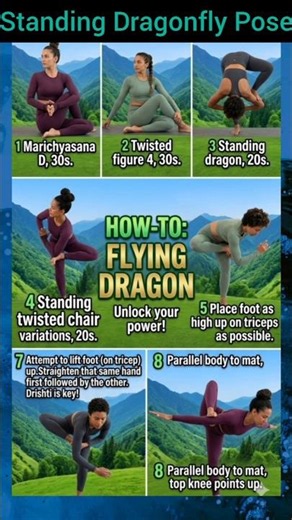 How To Do Flying Dragon Pose For Beginners Standing Dragonfly Pose #trendingshorts#mindfulness#yoga