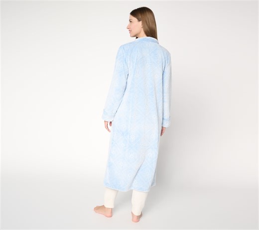 Stan Herman Burnout Silky Plush Zip Robe - QVC.com