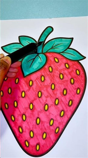 🍓 Coloring for Beginners | Level 1 | Simple Strawberry Coloring Tutorial