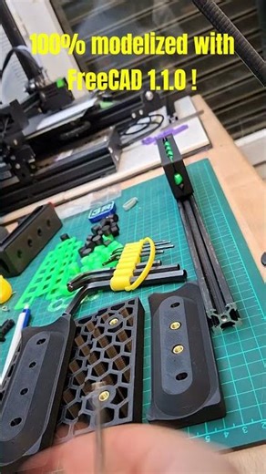 2 Guidage à rouleaux croisés 100% imprimé 3D, avec un V-Slot #3dprinting #modélisation3d #freecad