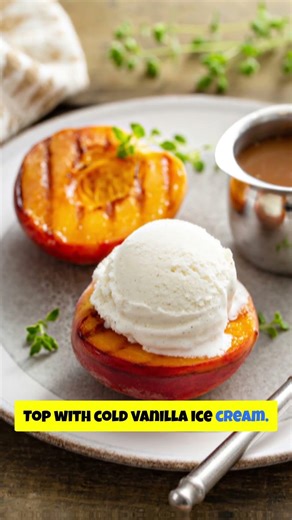 Sweet Grilled Peaches #food #cooking #delicious #dessert #Foodie #tiktok #youtubeshorts