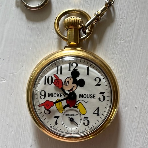 Mickey Mouse vintage pocket watch 1970’s Bradley