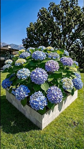 Hydrangea ‘Hydrangea macrophylla’ Bursts Into a Gorgeous Cloud of Colorful Blooms 🌸💙✨