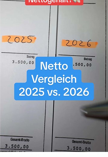Netto-Lohnvergleich 2025 und 2026: Was bleibt übrig?