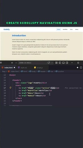 🔥 Scrollspy Navigation using JavaScript #cssanimation #scrollanimation #coding #webdesign