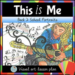 Self-PORTRAIT Art lesson for BACK TO SCHOOL 4th-7th grade Back2school