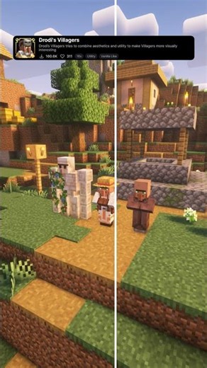 The Best Resource Pack To Improve Your Minecraft Village #minecraft #shorts #mc