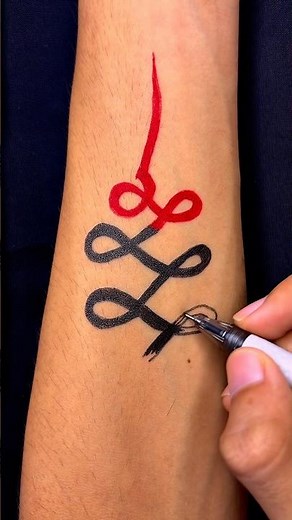 Infinity Spiral Tattoo ♾️🖤 | Minimal Red & Black Ink Design