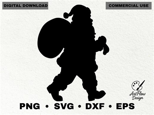 Père Noël Silhouette SVG, clipart Noël (téléchargement numérique) - Etsy France