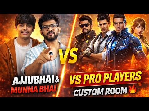 Ajjubhai & Munna Bhai VS 4 Pro Players 😱 | Clash Squad Custom Room 🔥 | Free Fire