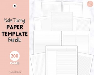 Note-taking Templates, Printable Paper, Note Taking Journal, Cornell Notes, Dot Lined Graph, Meeting Notebook, Student Digital Notetaking - Etsy