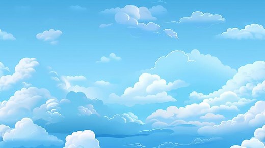 cartoon animated blue sky moving background with clouds seamless loop