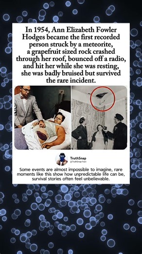 A woman survived being hit by a meteorite in 1954