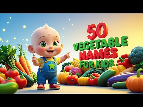 50 Vegetable Names for Kids to Learn | Fun Learning Video for Children 🥦🍅🥕
