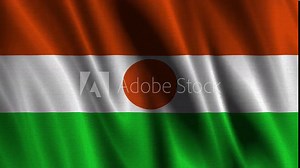 The Niger flag proudly waving with a fabric effect is a symbol of national pride and liberation