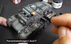 【坦克模型】德国1号F型 1:35模型制作过程 精细涂色