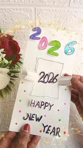 Happy New Year Card Making 2026 /New Year Card 2026 😱 #shorts​ #viral​ #trending#newyear2026 #diy