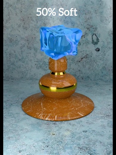 0% vs 100% soft Ice body simulation in blender #relaxing #blendergameengine