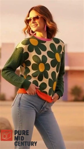 "Unlock '60s Mod Magic: The Penny Daisy Crewneck – Retro MCM Must-Have!" #midcenturymodern
