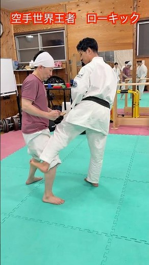 [Martial Arts] Mametaro tries taking a low kick from Karate World Champion Yuto Fukuchi!! #aikido...