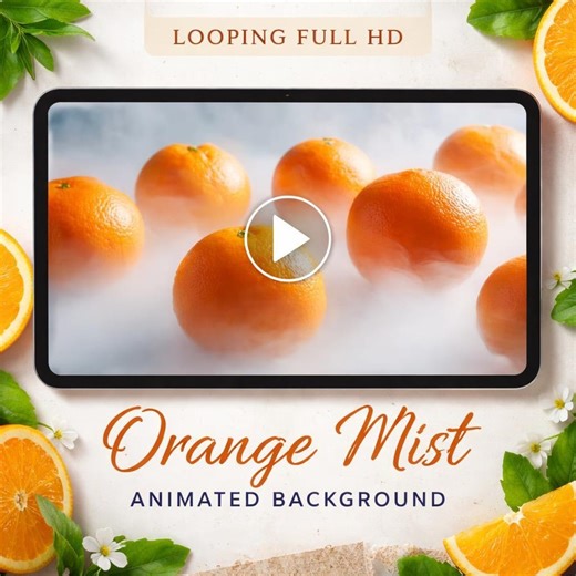 Orange Animated Background Loop | Fruit Video Seamless | Orange Video Background for Food & Drink, Social Media, Motion Graphics - Etsy