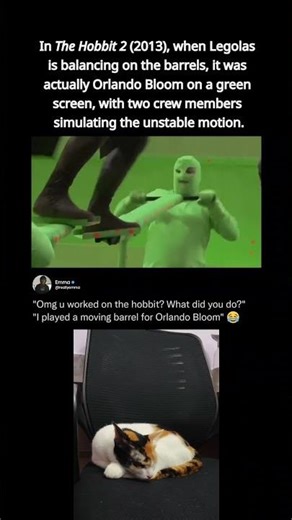 In The Hobbit 2 (2013), When Legolas is balancing on the barrels, it was actually