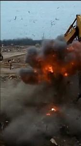 heavy equipment exploded while working #accidentday #explod #excavator