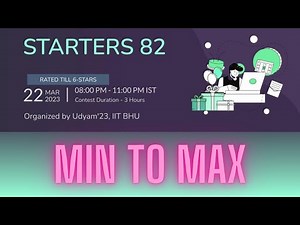 MIN To MAX || Codechef Starter 82 || Problem || Solution || Accpted