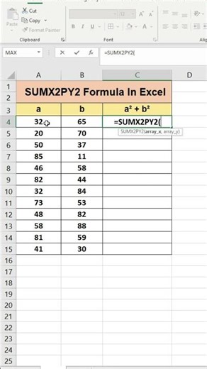 ⚡ Excel Magic Formula | SUMX2PY2 Explained in Just 22 Seconds! 🚀