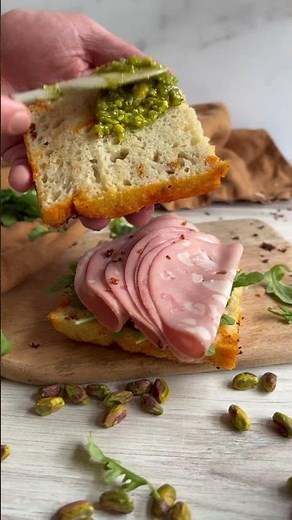 Mortadella Sandwich with Pistachio Pesto